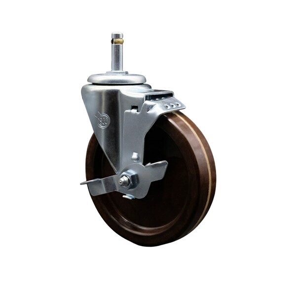 Service Caster 5 High Temp Phenolic Wheel Swivel 7/16'' Grip Ring Stem Caster Brake SCC-GR20S514-PHRHT-TLB-716138 - main